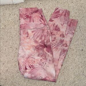 Pink Tropical Workout Leggings